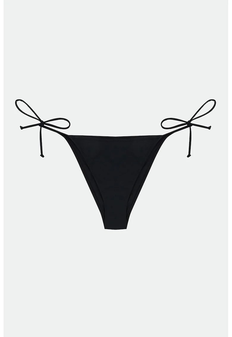 Slip brazilian cu snururi de ajustare, Negru