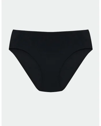 Slip clasic cu model uni si talie inalta, Negru