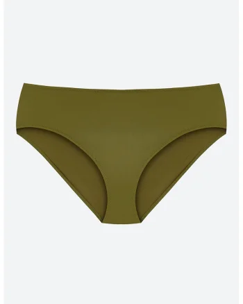 Slip uni cu talie inalta, Kaki inchis