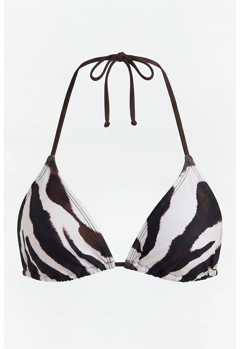 Sutien cu animal print, Alb/Maro