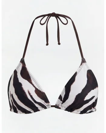 Sutien cu animal print, Alb/Maro