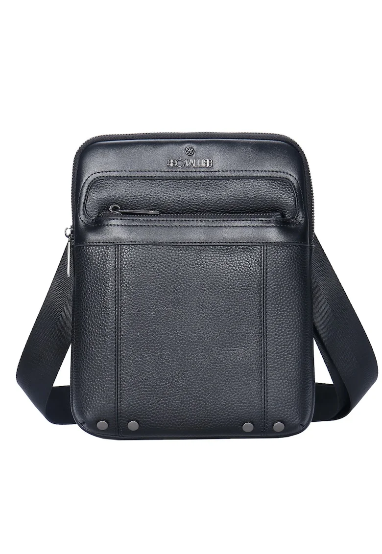 Geanta crossbody din piele Caspian Pro, Negru