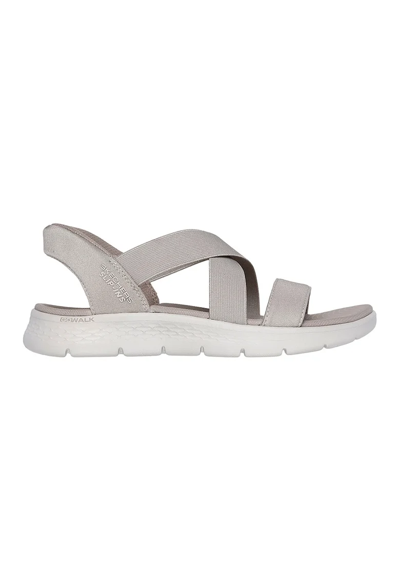 Sandale slip-ins cu barete multiple Go Walk Flex Glimmer, Maro taupe deschis