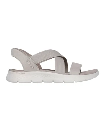 Sandale slip-ins cu barete multiple Go Walk Flex Glimmer, Maro taupe deschis