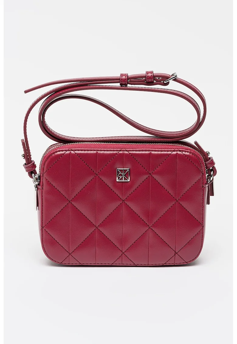 Geanta crossbody matlasata, Rosu vintage