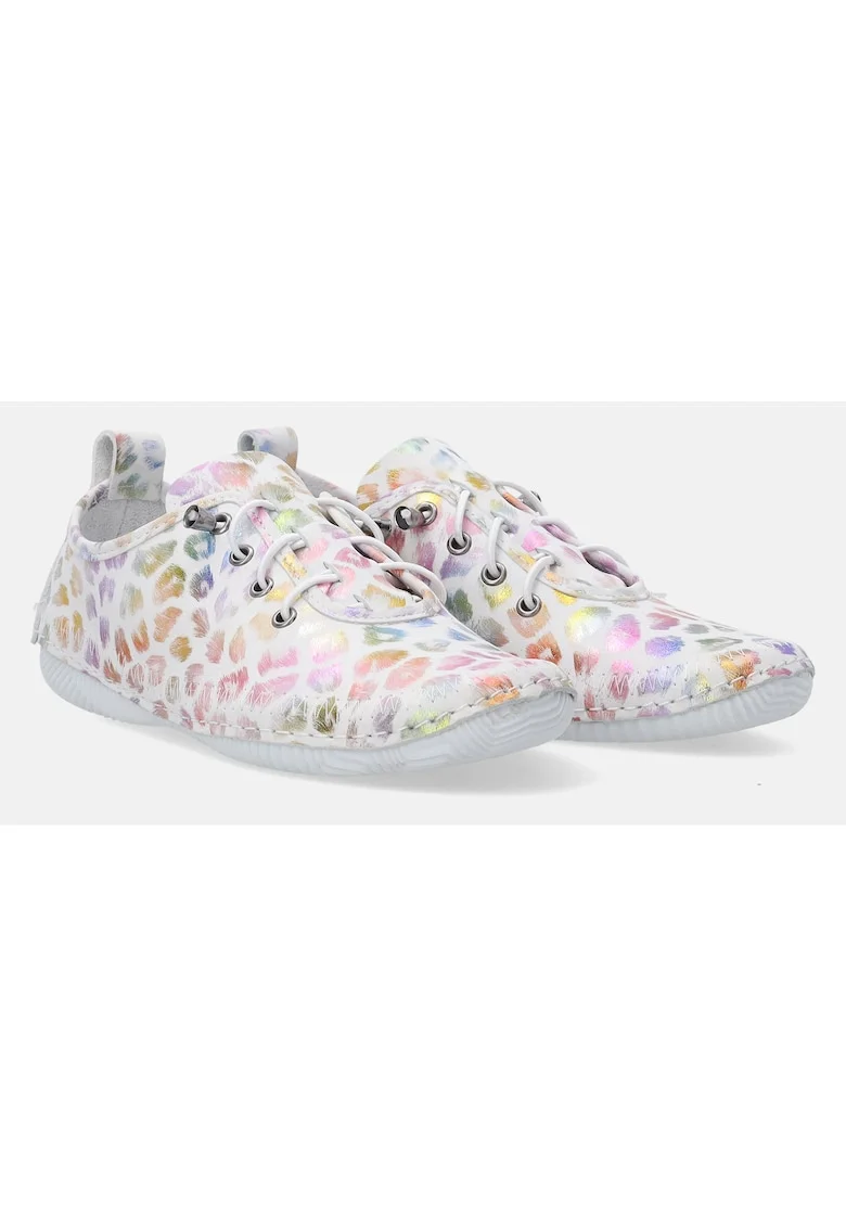 Pantofi sport din piele cu design slip-on si model grafic