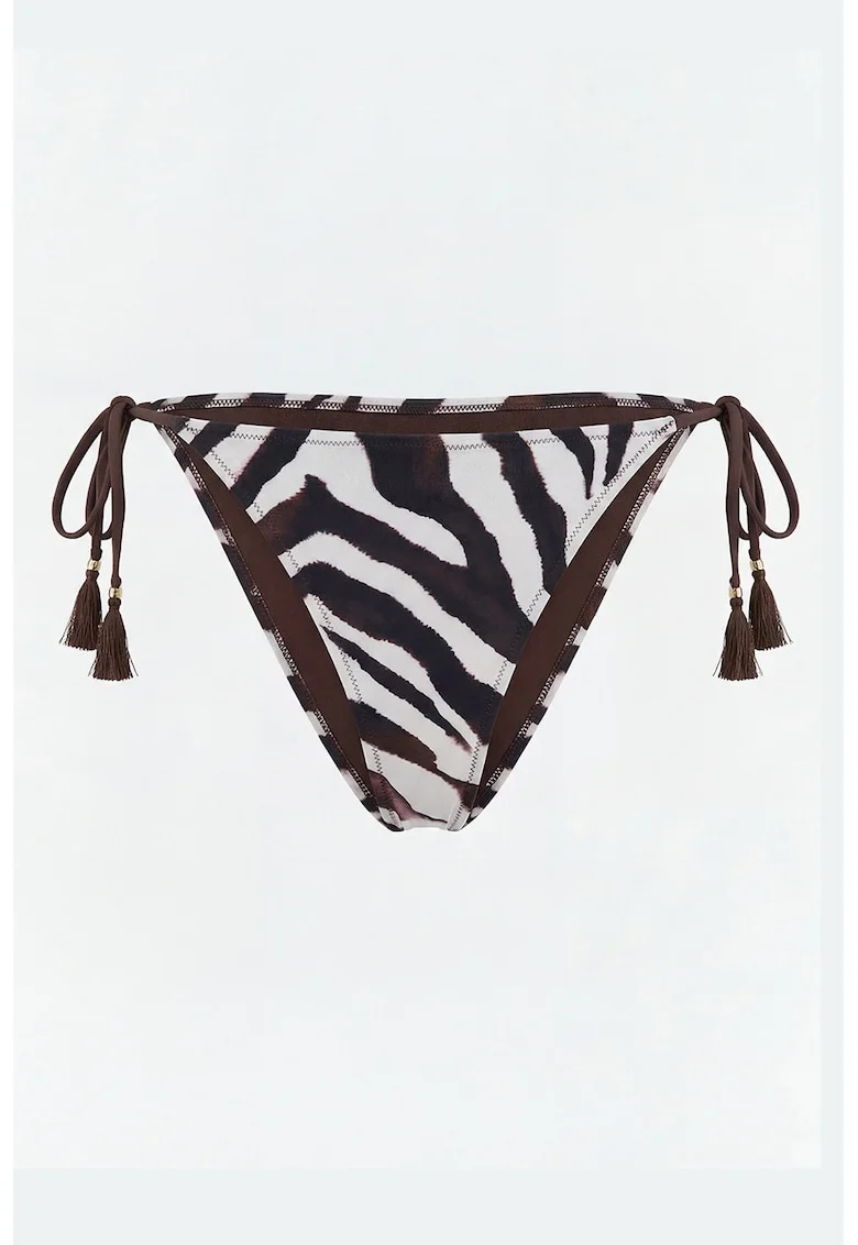Slip cu animal print, Alb/Maro