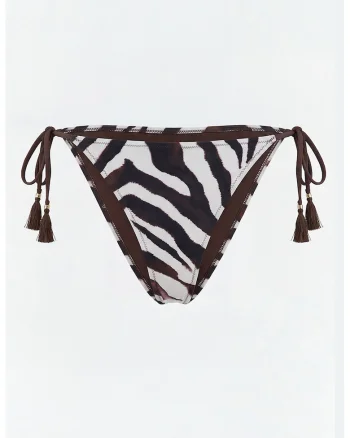 Slip cu animal print, Alb/Maro