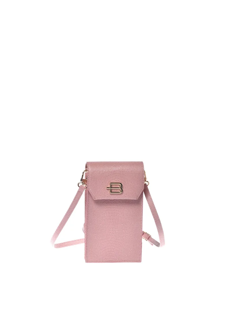 Geanta crossbody de piele cu animal print, Roz, 17.5 x 9.5 x 4