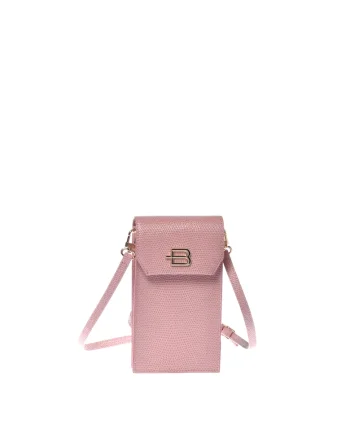 Geanta crossbody de piele cu animal print, Roz, 17.5 x 9.5 x 4