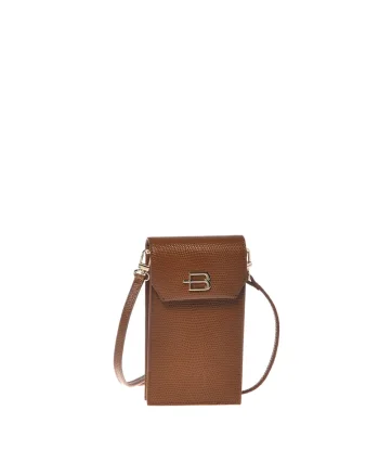 Geanta crossbody de piele cu animal print, Maro, 17.5 x 9.5 x 4