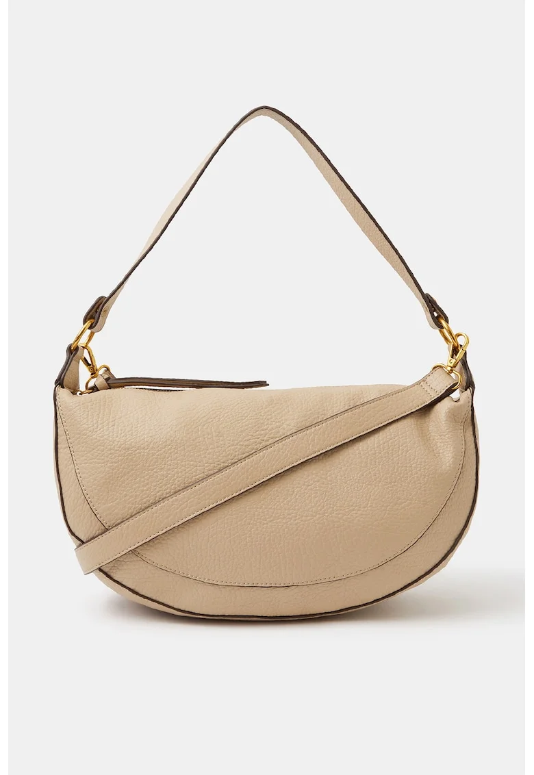 Geanta crossbody de piele ecologica cu aspect in degrade, Maro nisip