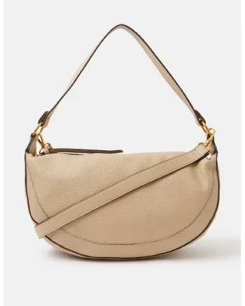 Geanta crossbody de piele ecologica cu aspect in degrade, Maro nisip