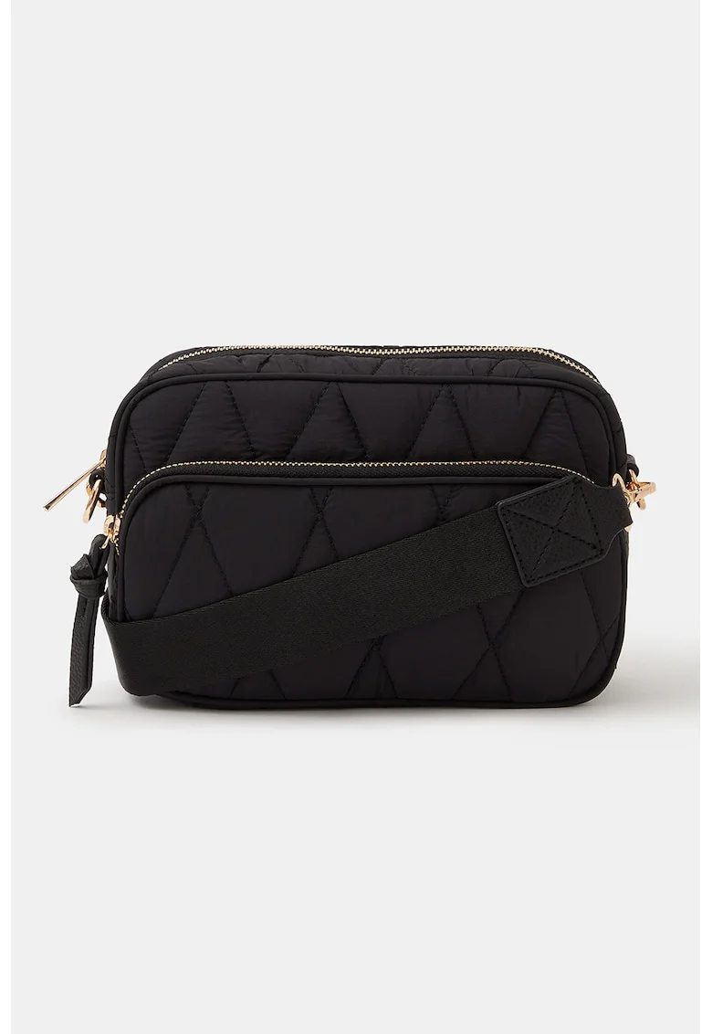 Geanta crossbody matlasata, Negru