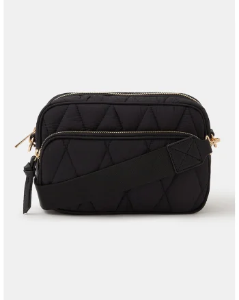 Geanta crossbody matlasata, Negru