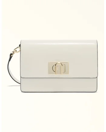 Geanta crossbody mini din piele 1927, Alb