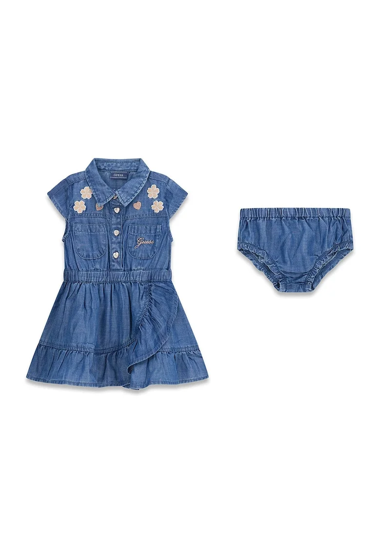 Set de rochie si chiloti din lyocell, Albastru inchis