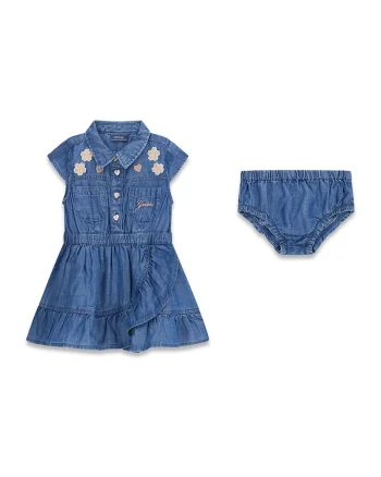 Set de rochie si chiloti din lyocell, Albastru inchis