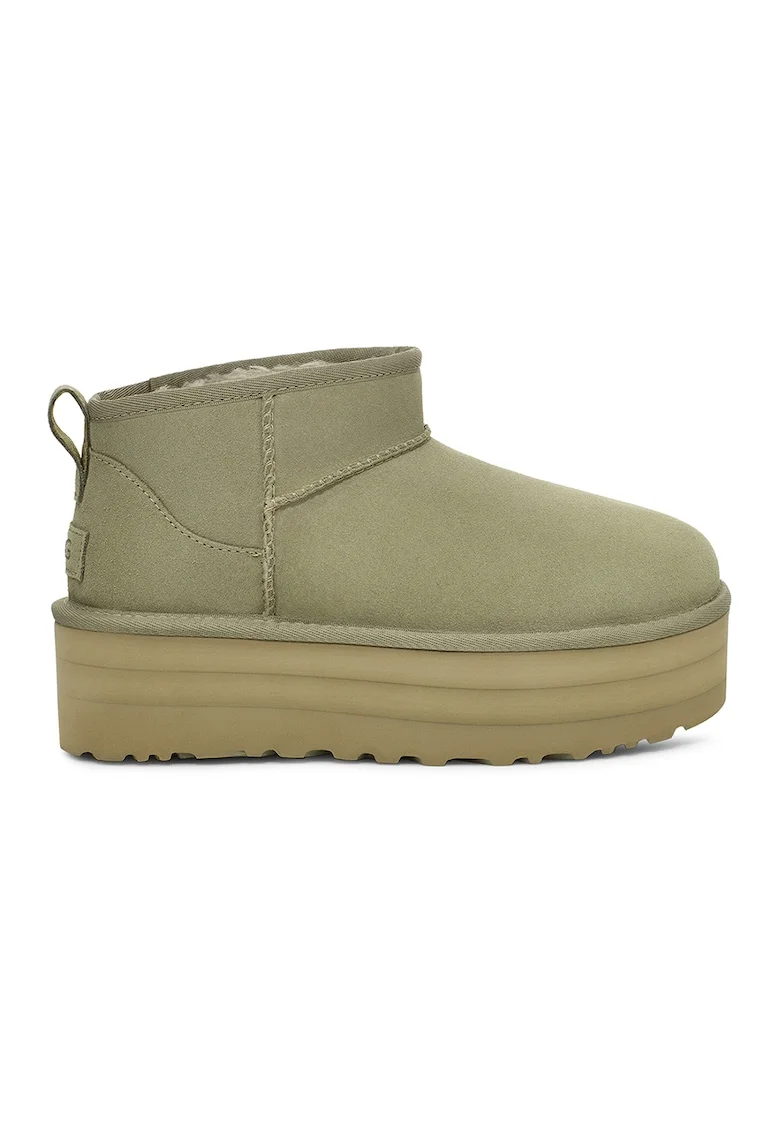 Ghete slip-on de piele intoarsa Classic Ultra Mini, Verde