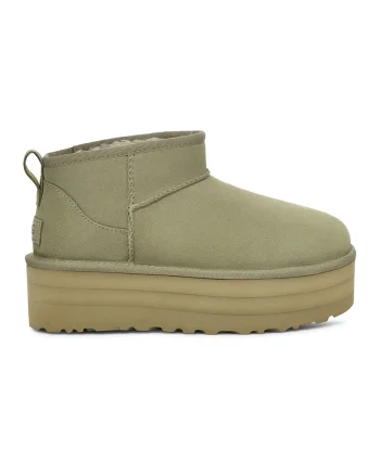 Ghete slip-on de piele intoarsa Classic Ultra Mini, Verde