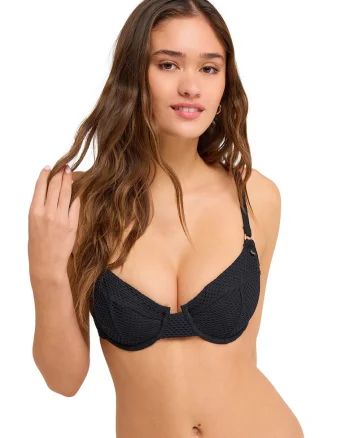 Sutien texturat cu burete, Negru