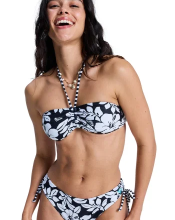 Sutien de baie bandeau Summer Surf, Alb/Albastru ultramarin