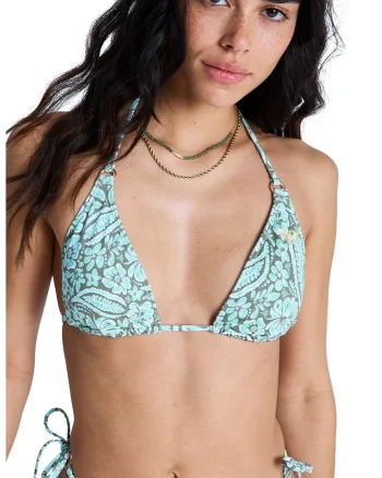 Sutien de baie halter cu model paisley Wildside, Verde