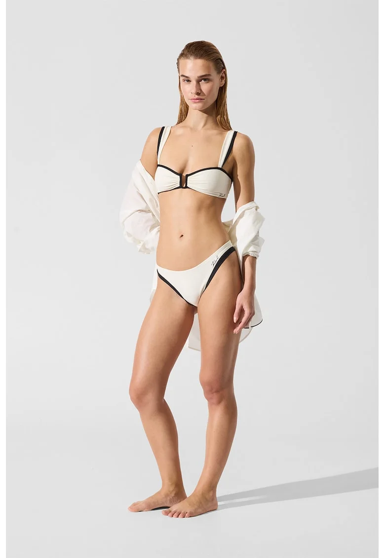 Slip cu segmente contrastante, Negru/Alb murdar