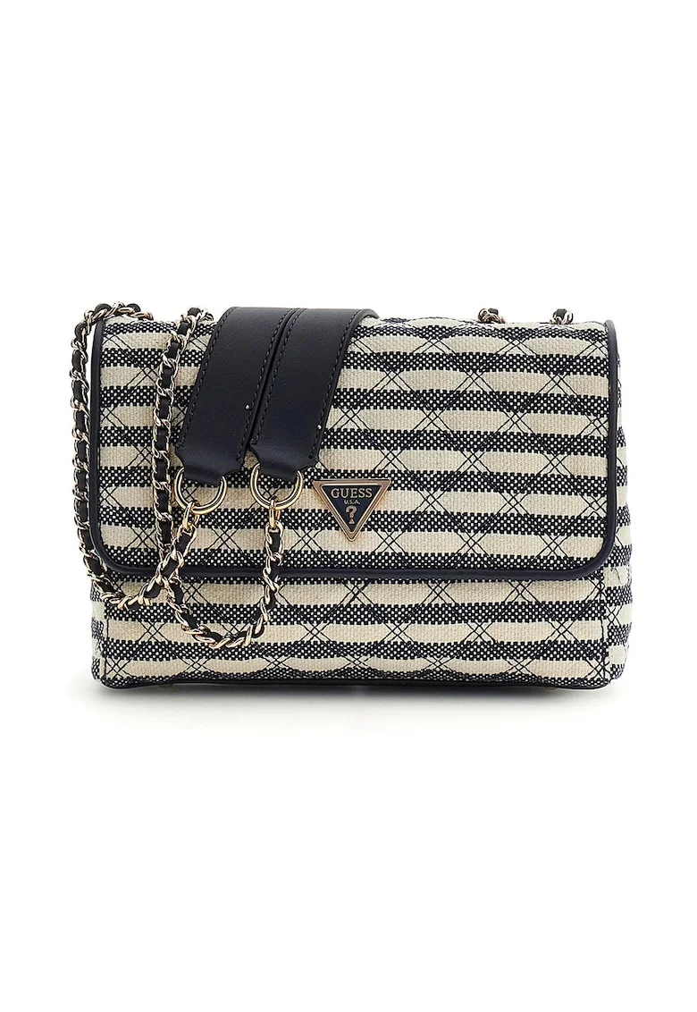 Geanta crossbody cu dungi Giully II, Alb/Bleumarin