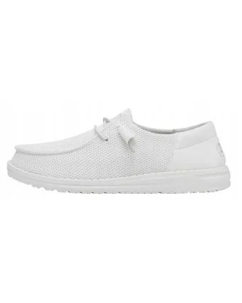 mocasini slip-on, Wendy Funk Mono textil, alb, Alb