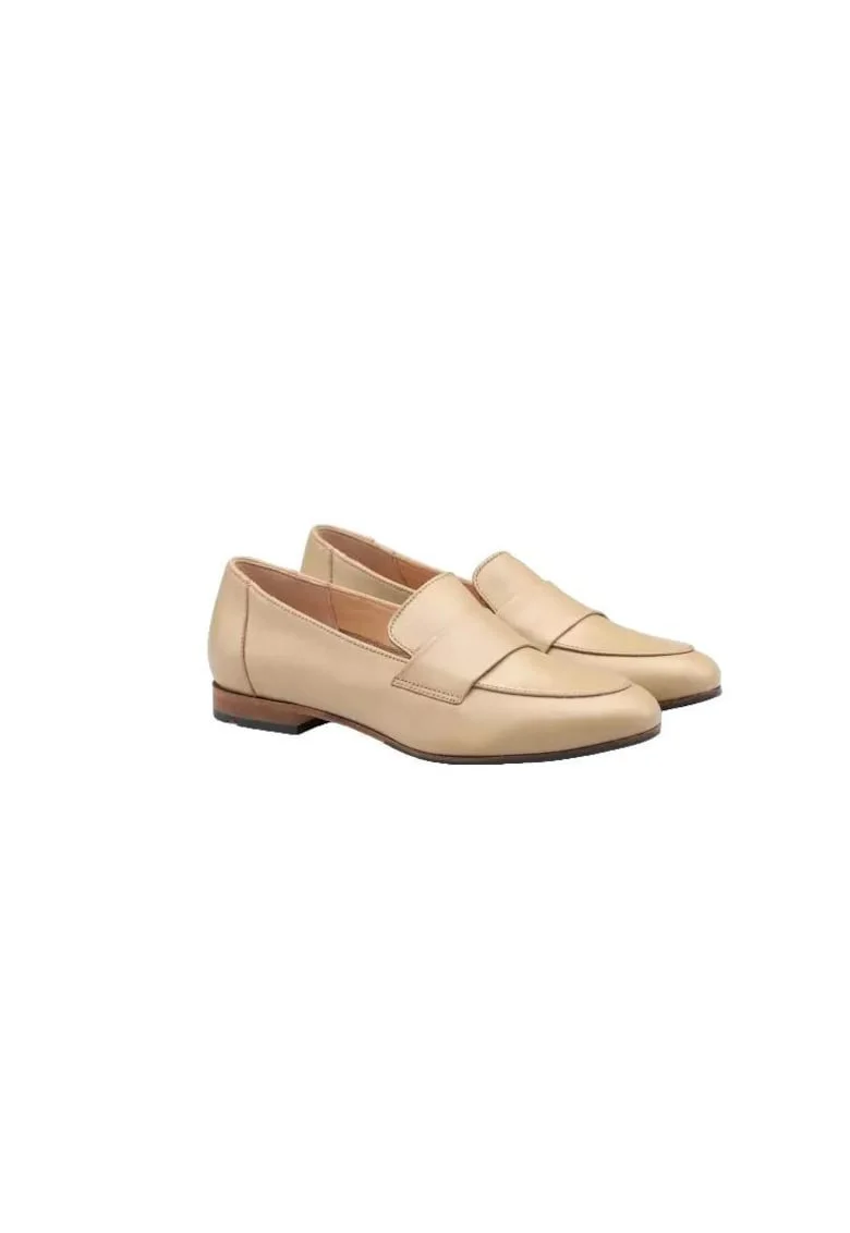 Pantofi slip-on femei  ROVIA 240, piele naturala, bej, Bej