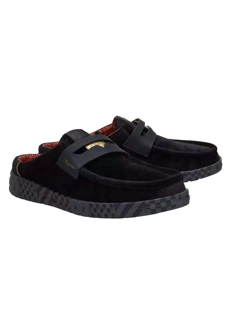 Mocasini Barbati Catifea Spuma EVA, Wally Slip Hogwarts Harry Potter Loafer, Negru, Negru