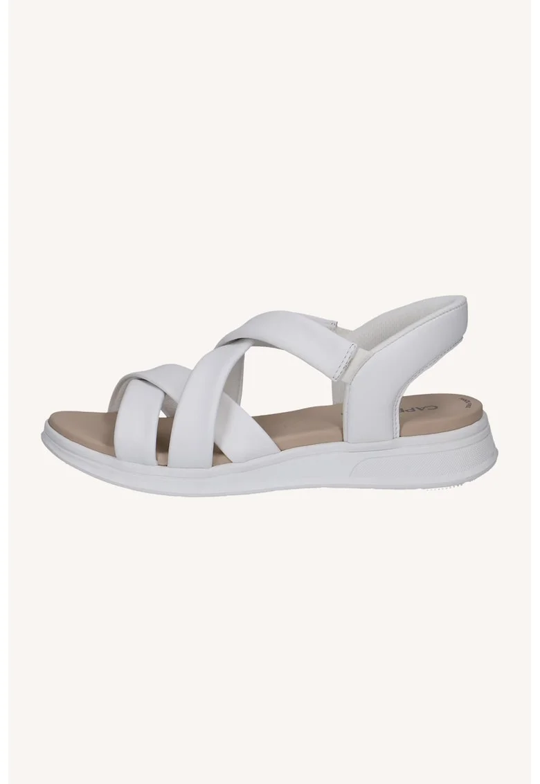 Sandale slip-on din piele, Alb optic