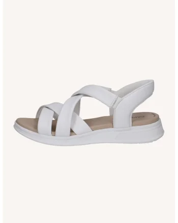 Sandale slip-on din piele, Alb optic