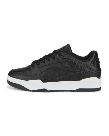 Pantofi sport de piele si piele ecologica Slipstream, Alb/Negru