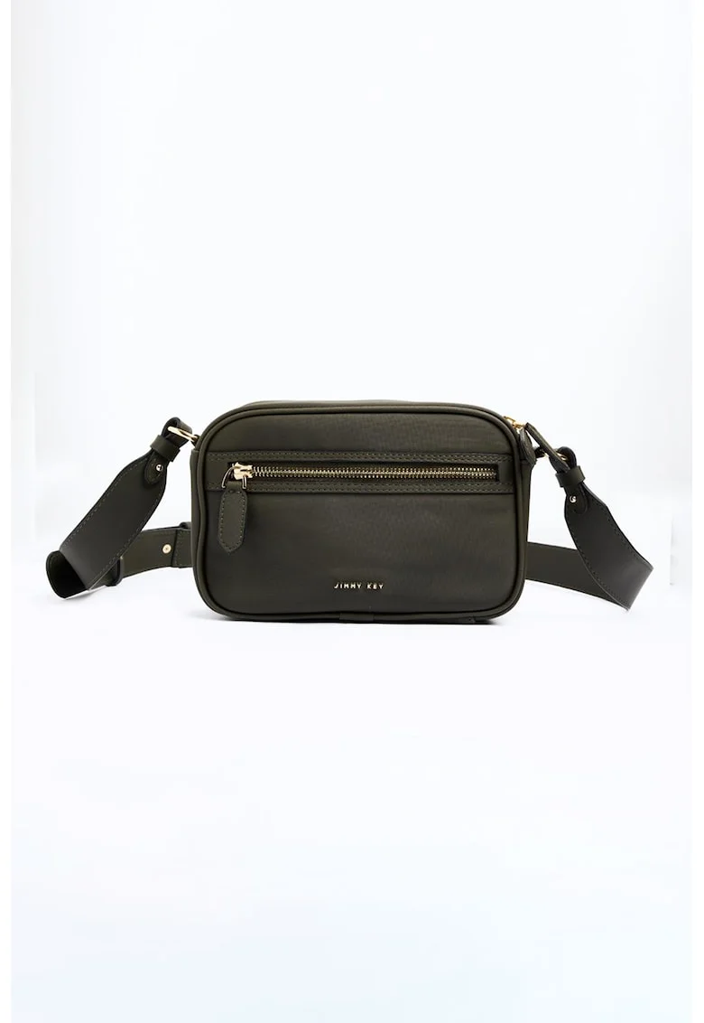 Geanta crossbody din piele ecologica, Verde feriga