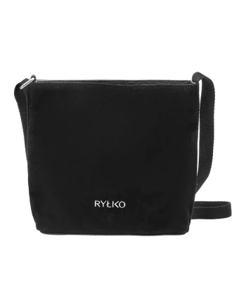 Rylko, Geanta crossbody de piele si piele intoarsa, Negru