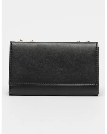 Geanta crosssbody de piele ecologica, Negru