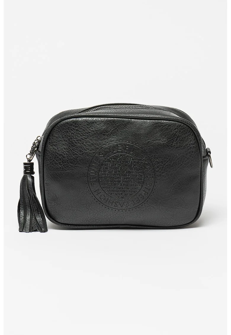 Geanta crosssbody de piele ecologica, Negru