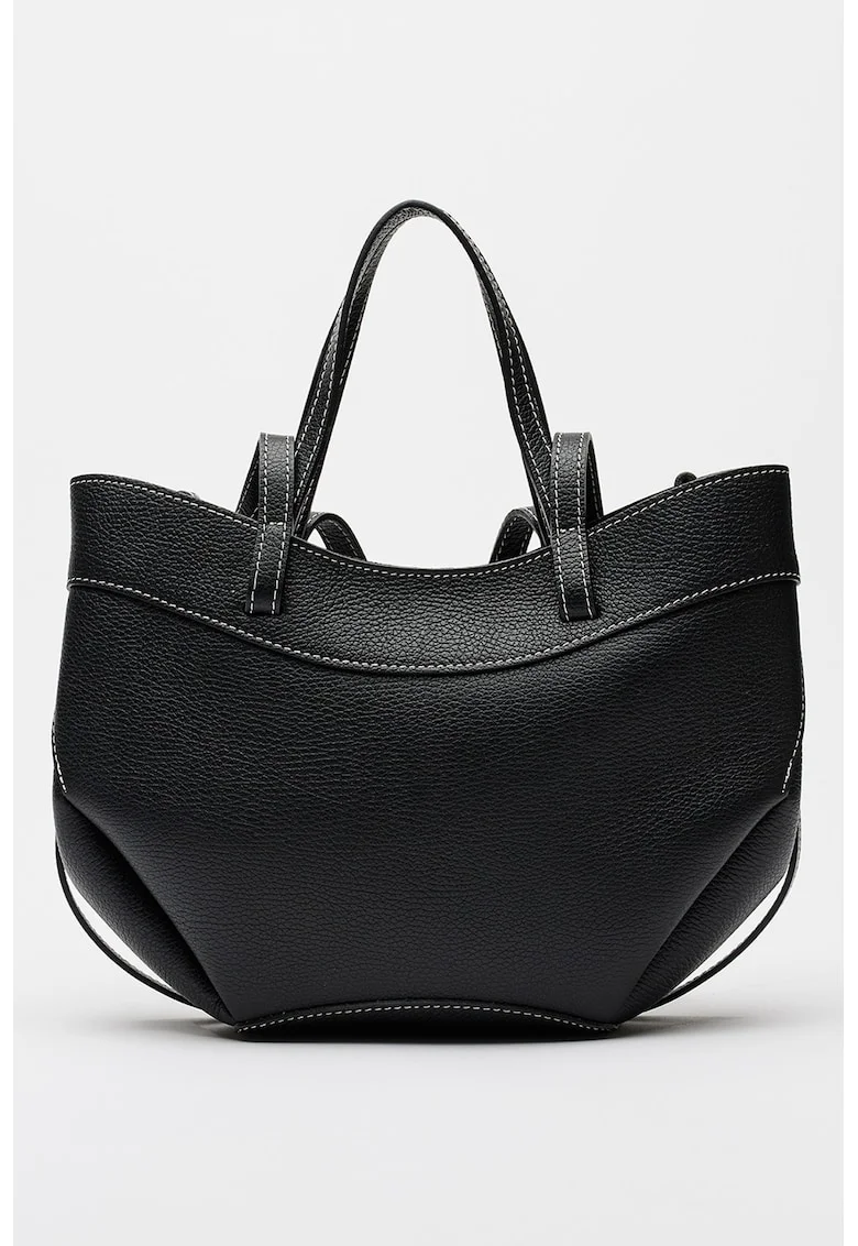 Geanta crossbody din piele, Negru