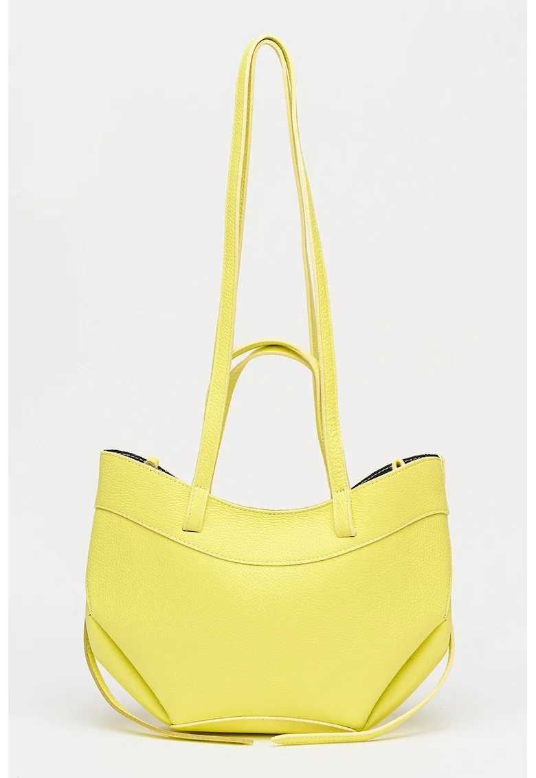 Geanta crossbody din piele, Galben