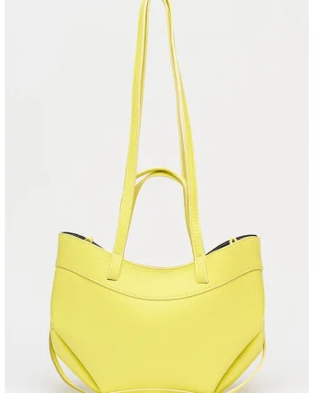 Geanta crossbody din piele, Galben
