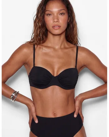 Sutien de baie cu bretele ajustabile, Negru
