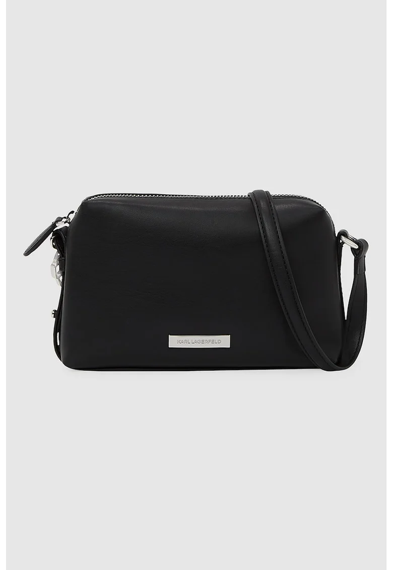 Geanta crossbody de piele ecologica, Negru