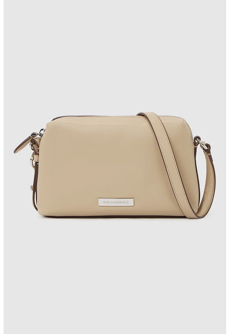 Geanta crossbody de piele ecologica, Bej