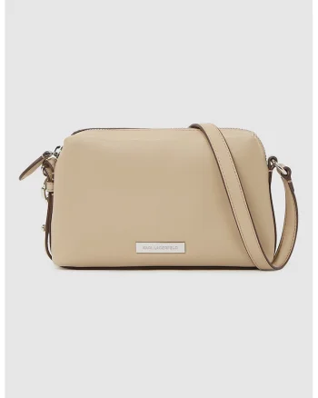 Geanta crossbody de piele ecologica, Bej