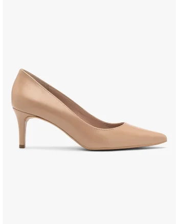 Pantofi de piele cu varf ascutit Joan, Bej