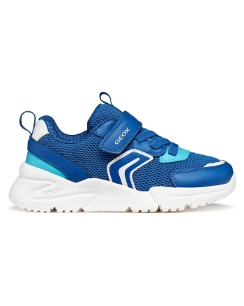 Pantofi sport copii,  albastru, piele ecologica/textil, sistem inchidere velcro