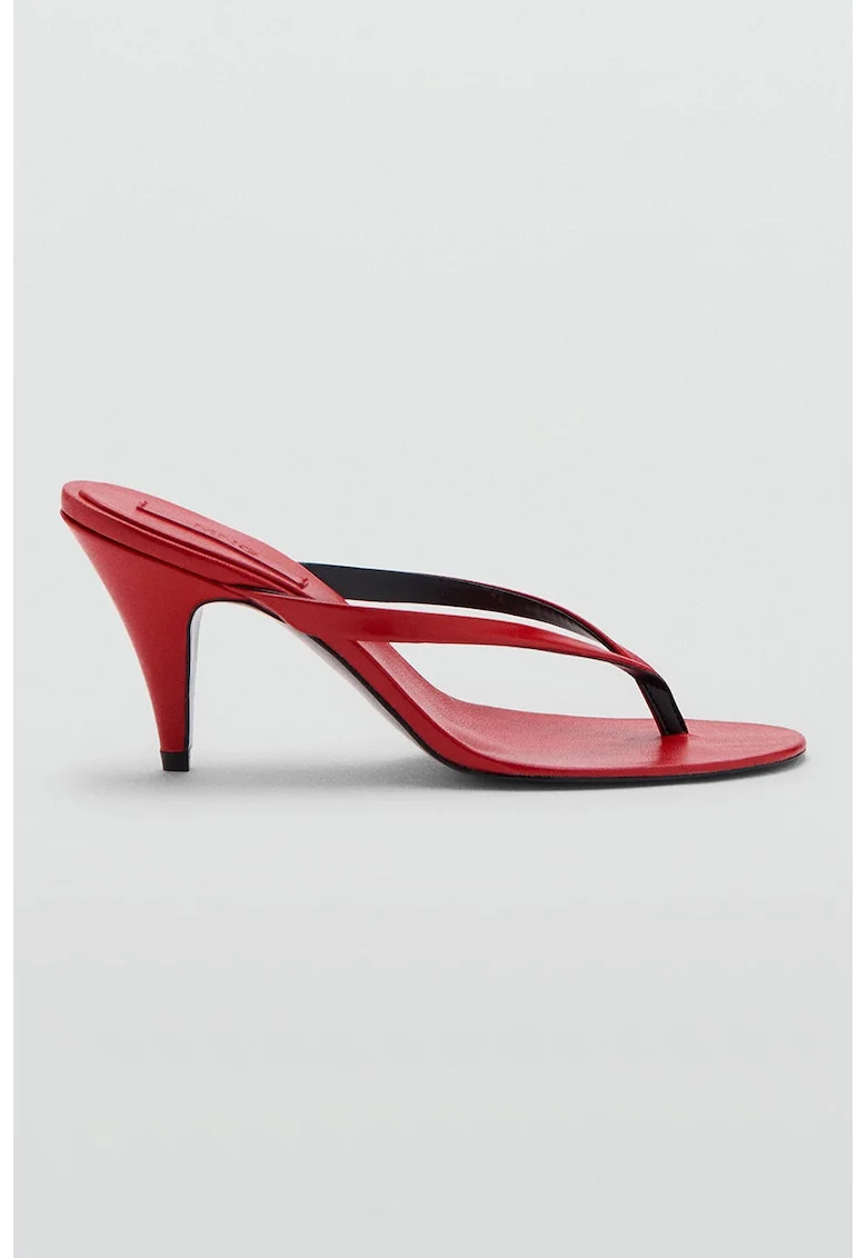 Sandale slip-on din piele, Rosu