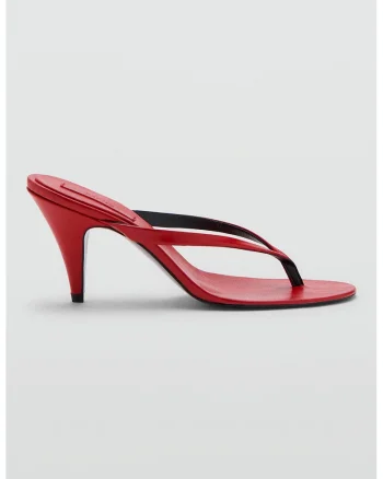Sandale slip-on din piele, Rosu